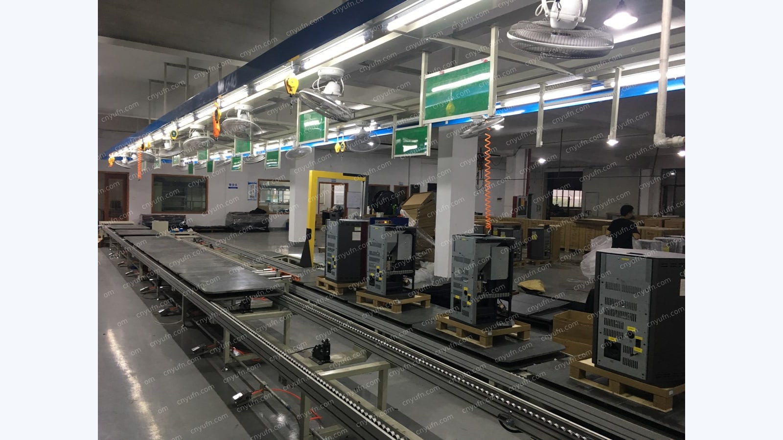 fireplace assembly line